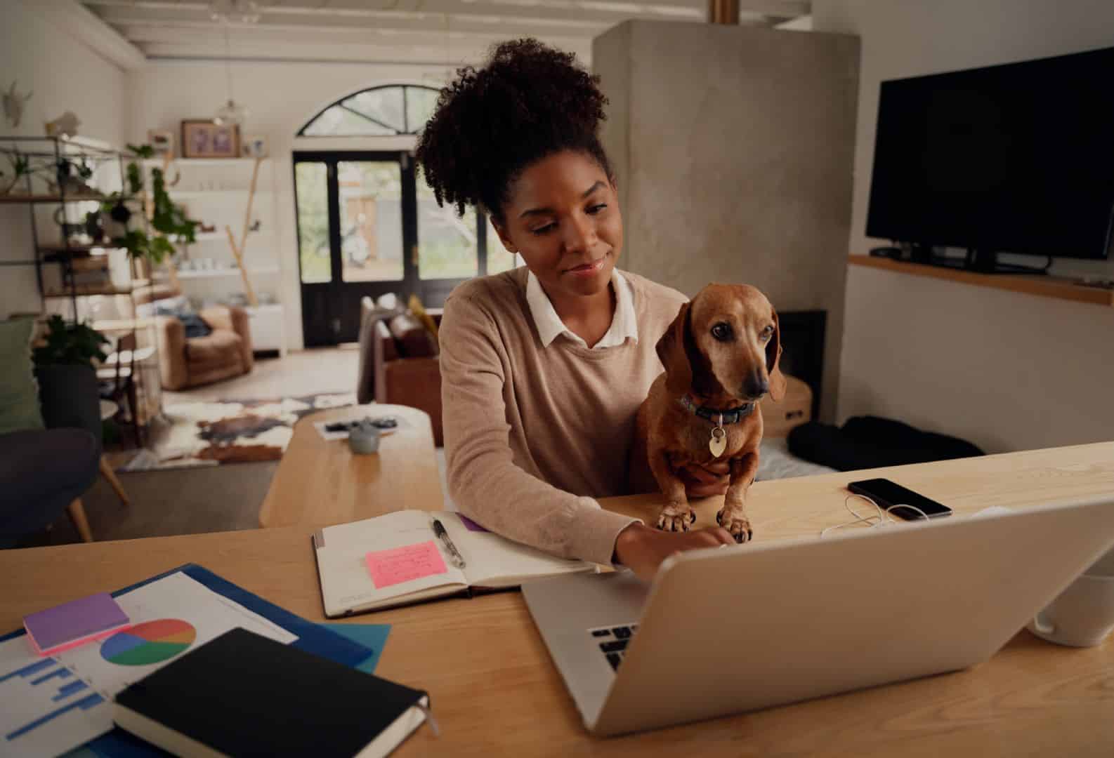 A Young Woman Writing Her Business Plan.